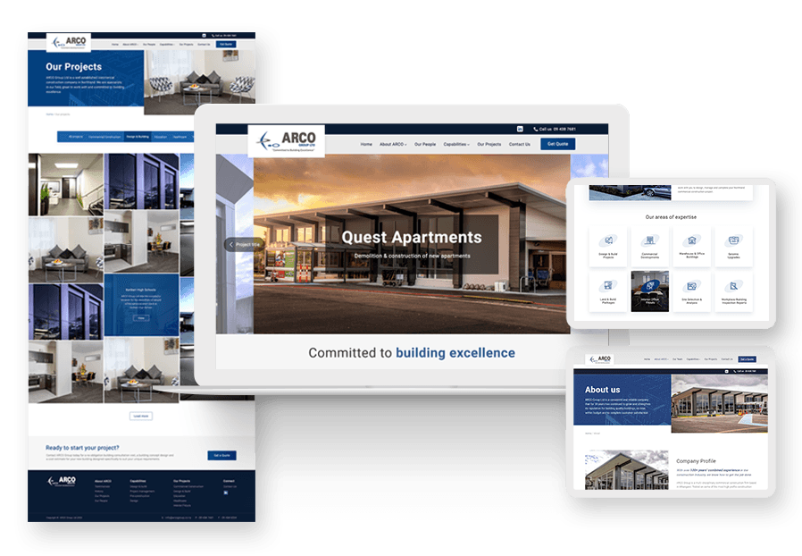 Joomlim created the website for construction company ARCO to present their services